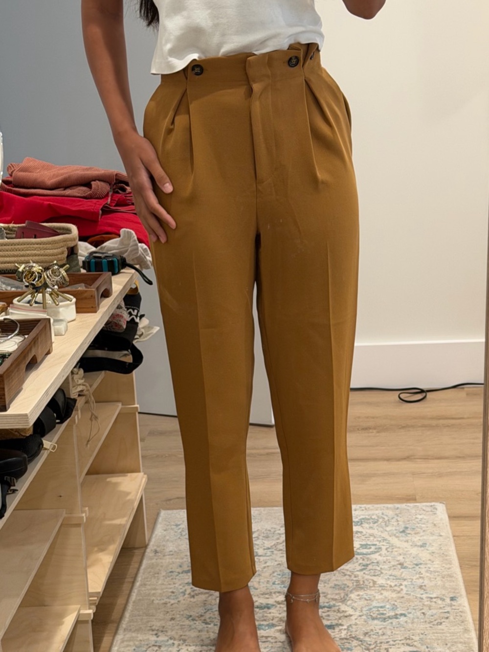 Topshop Camel Brown Skirt with Label - Picture 3 of 5
